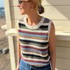 WYSE London Tops | Asa Textured Stripe Tank - Multi