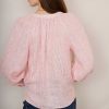 WYSE London Tops | Monica Linen Shirt - Pink Stripe