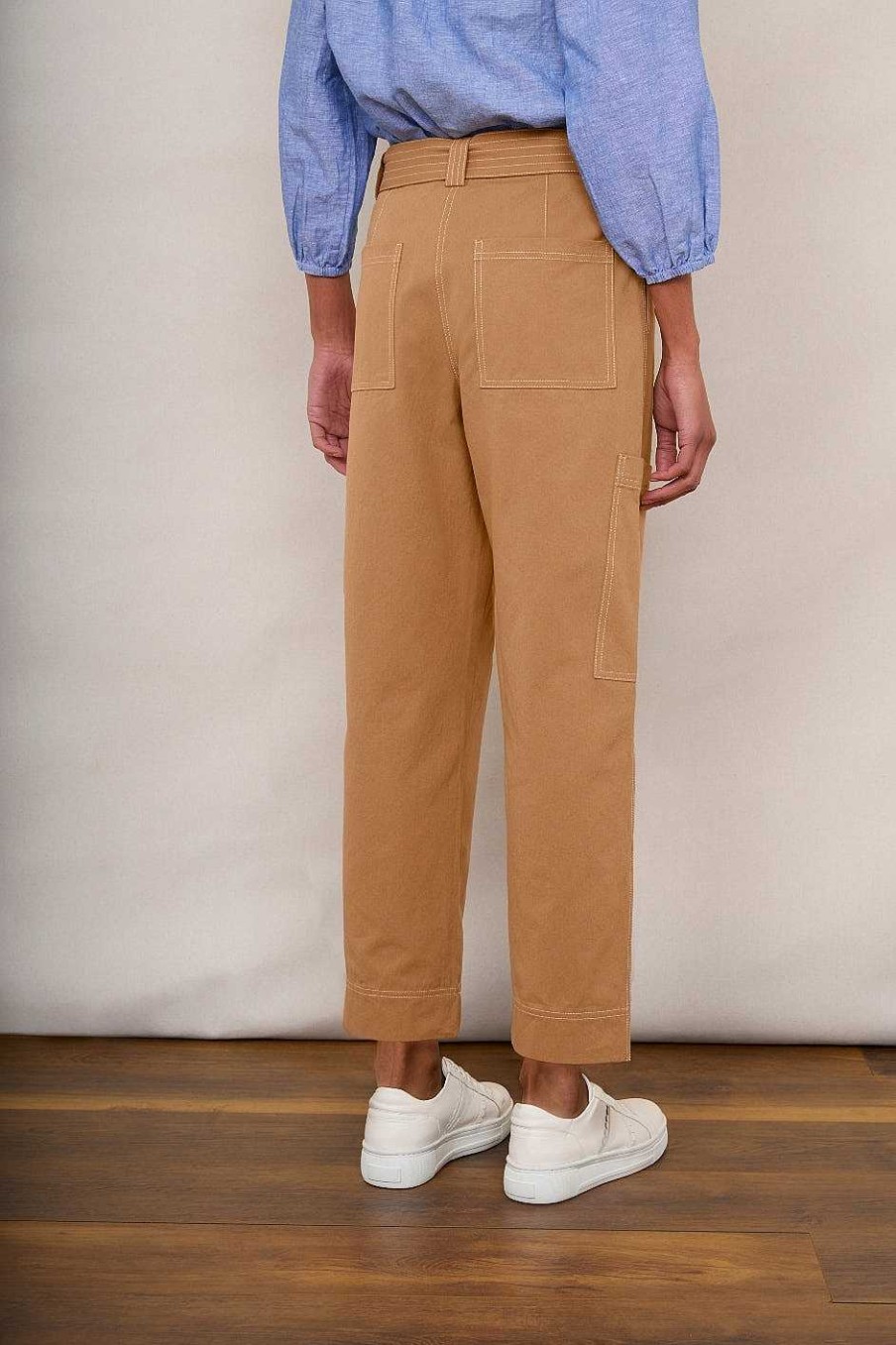 WYSE London Trousers | Dee Cargo Trouser - Tan