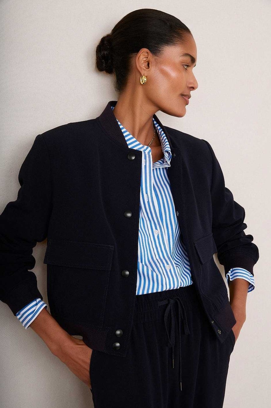 WYSE London Jackets & Outerwear | Carlotta Bomber Jacket - Midnight