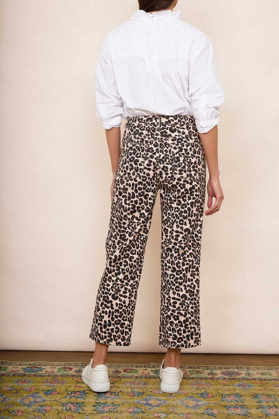 WYSE London Denim | Josie Straight Leg Jean - Leopard