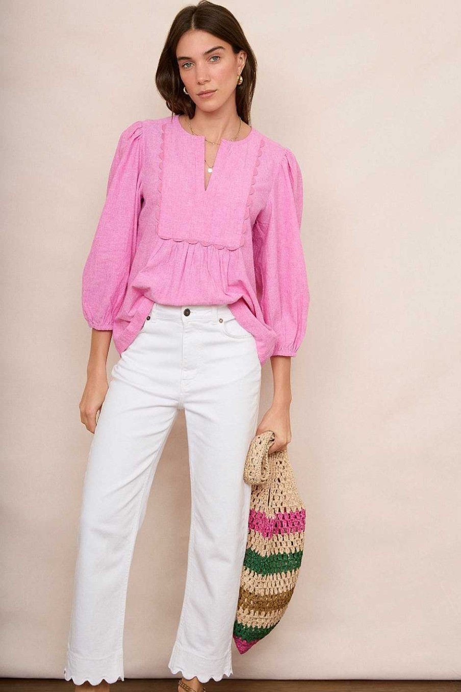 WYSE London Tops | Arlo Blouse - Pink