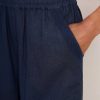 WYSE London Linen | Martha Cropped Linen Trouser - Midnight