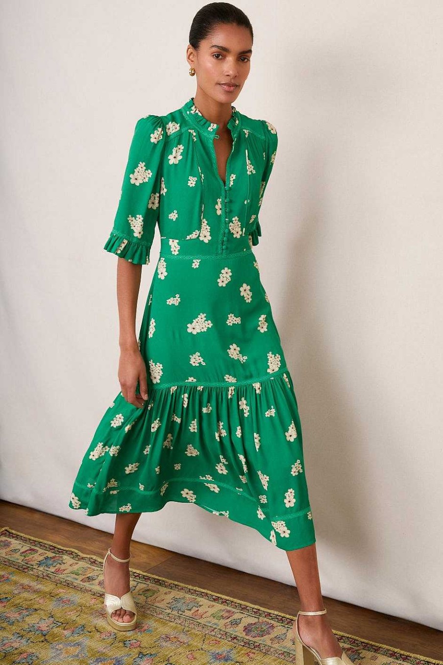 WYSE London Occasionwear | Jodi Floral Dress - Green