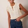 WYSE London Tops | Felicity Top - Cream Broderie