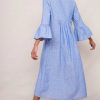 WYSE London Linen | Billie Scallop Dress - Blue