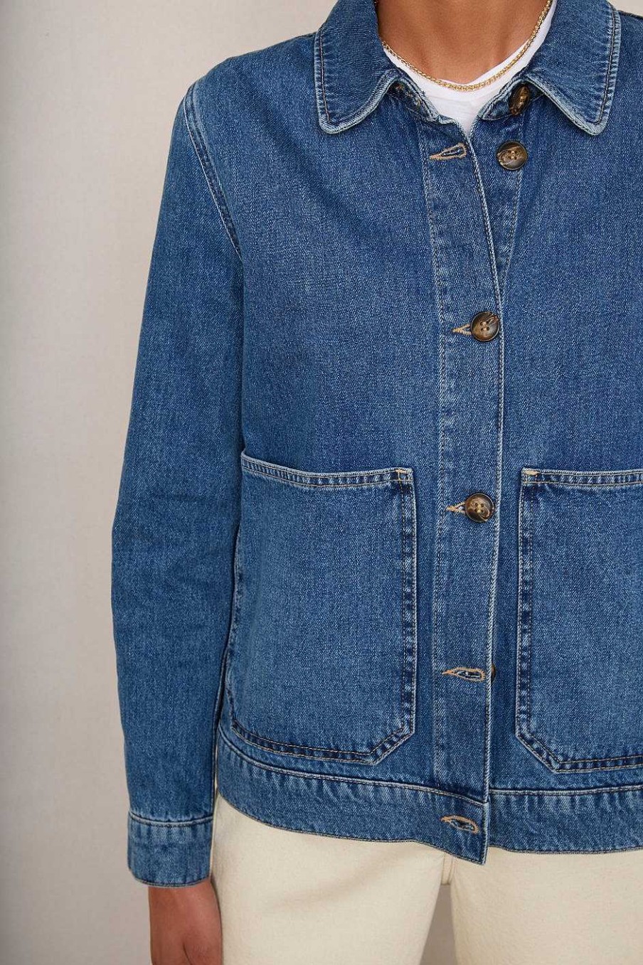 WYSE London Denim | Aveline Denim Jacket - Mid Wash