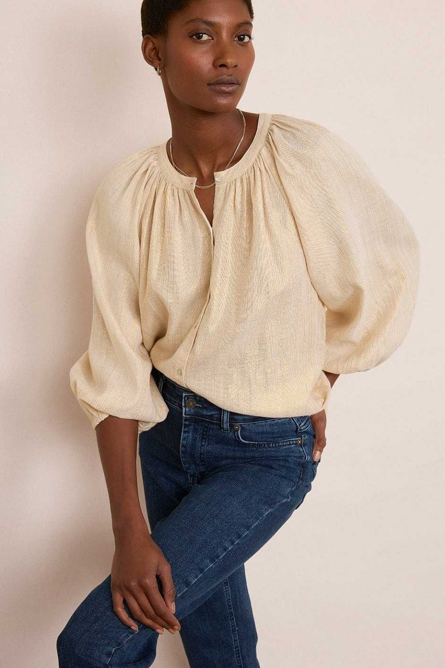 WYSE London Occasionwear | Lauren Blouse - Gold