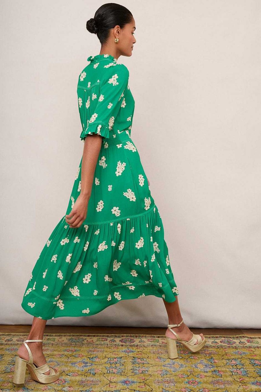 WYSE London Longer Lengths | Jodi Floral Dress - Green