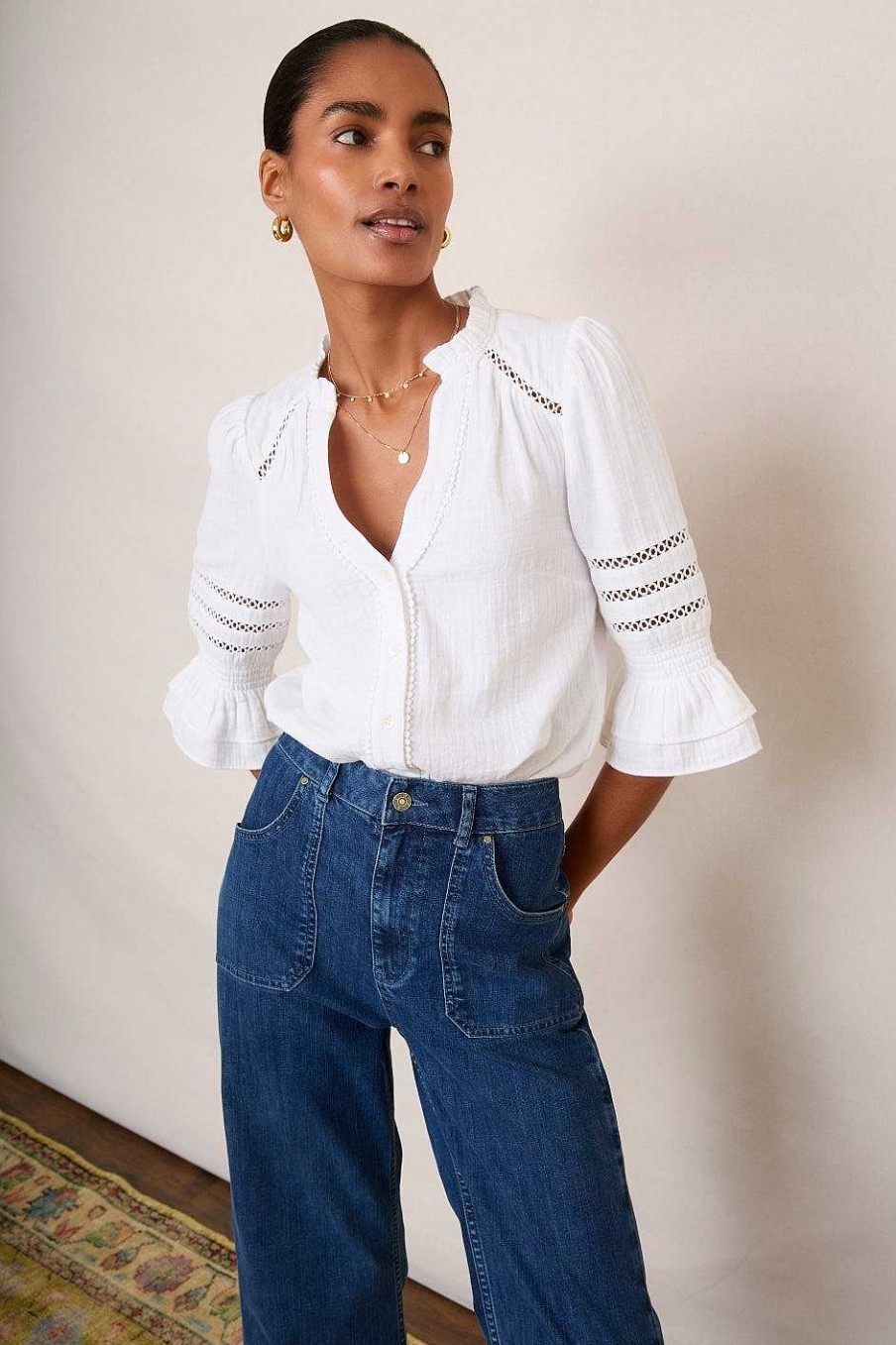 WYSE London Tops | Parker Blouse - White