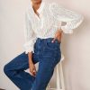 WYSE London Tops | Fran Broderie Blouse - Ivory