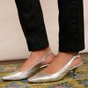 WYSE London Accessories & Shoes | Carly Kitten Heel - Silver