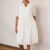 WYSE London Longer Lengths | Talina Broderie Dress - Ivory