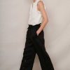 WYSE London Trousers | Beth Linen Trouser - Black