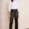 WYSE London Longer Lengths | Jules Faux Leather Trousers - Black