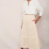 WYSE London Skirts | Felicity Broderie Skirt - Cream