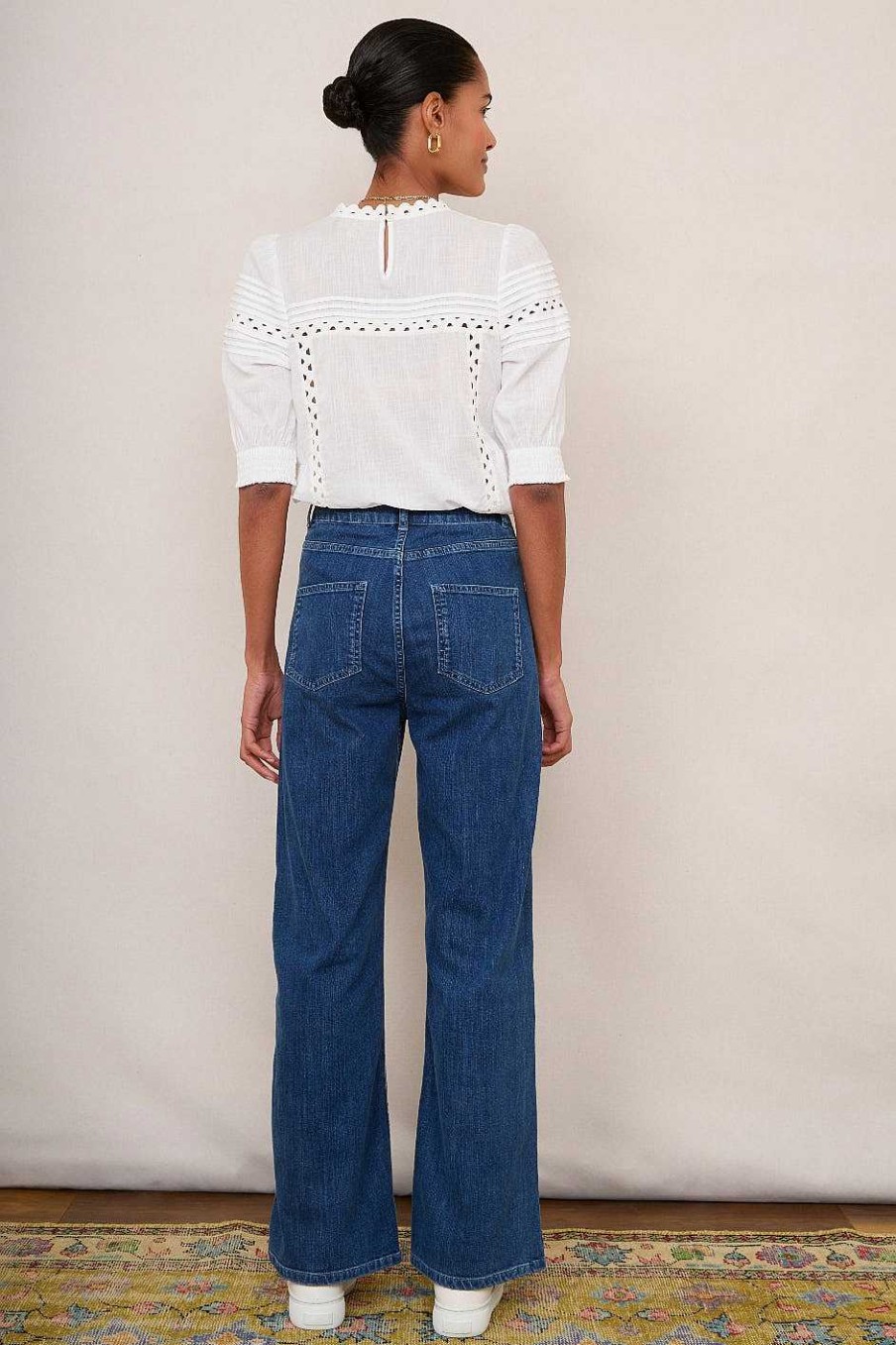 WYSE London Jeans | Flossie Carpenter Flare Jean - Mid Wash