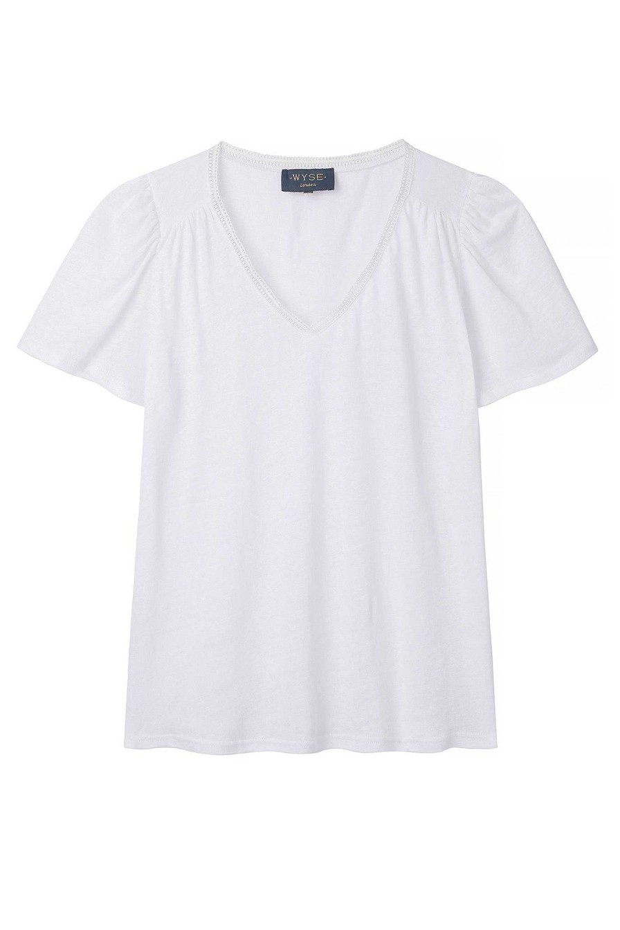 WYSE London Tops | Lily Lace Tee - White