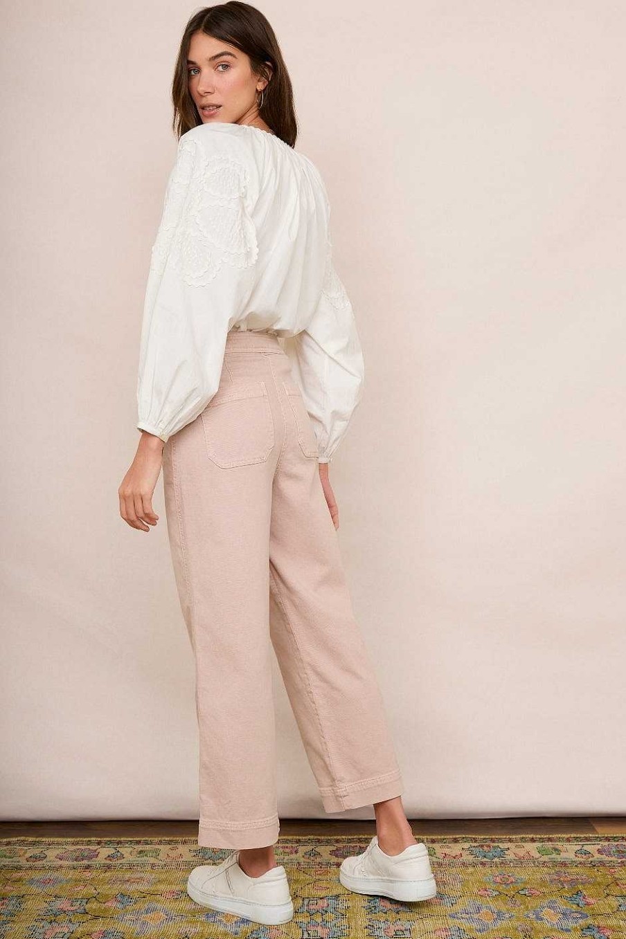 WYSE London Holiday | Allie Flare Cropped Jean - Dusky Pink