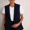 WYSE London Jackets & Outerwear | Carlotta Sleeveless Blazer - Midnight