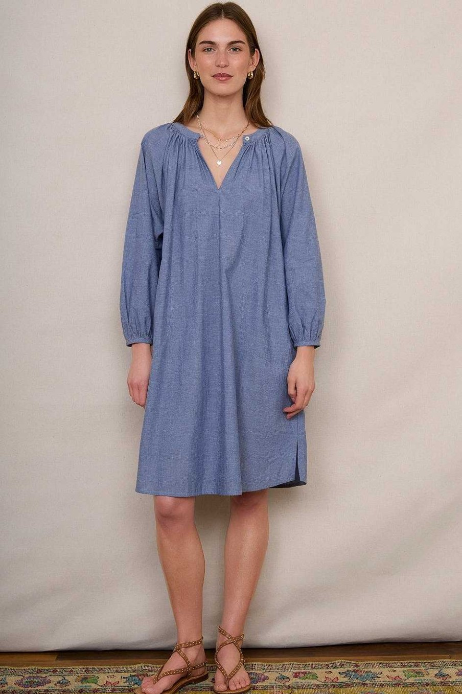 WYSE London Dresses & Jumpsuits | Maurelle Dress - Chambray