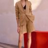 WYSE London Linen | Silvie Linen Blazer - Tan