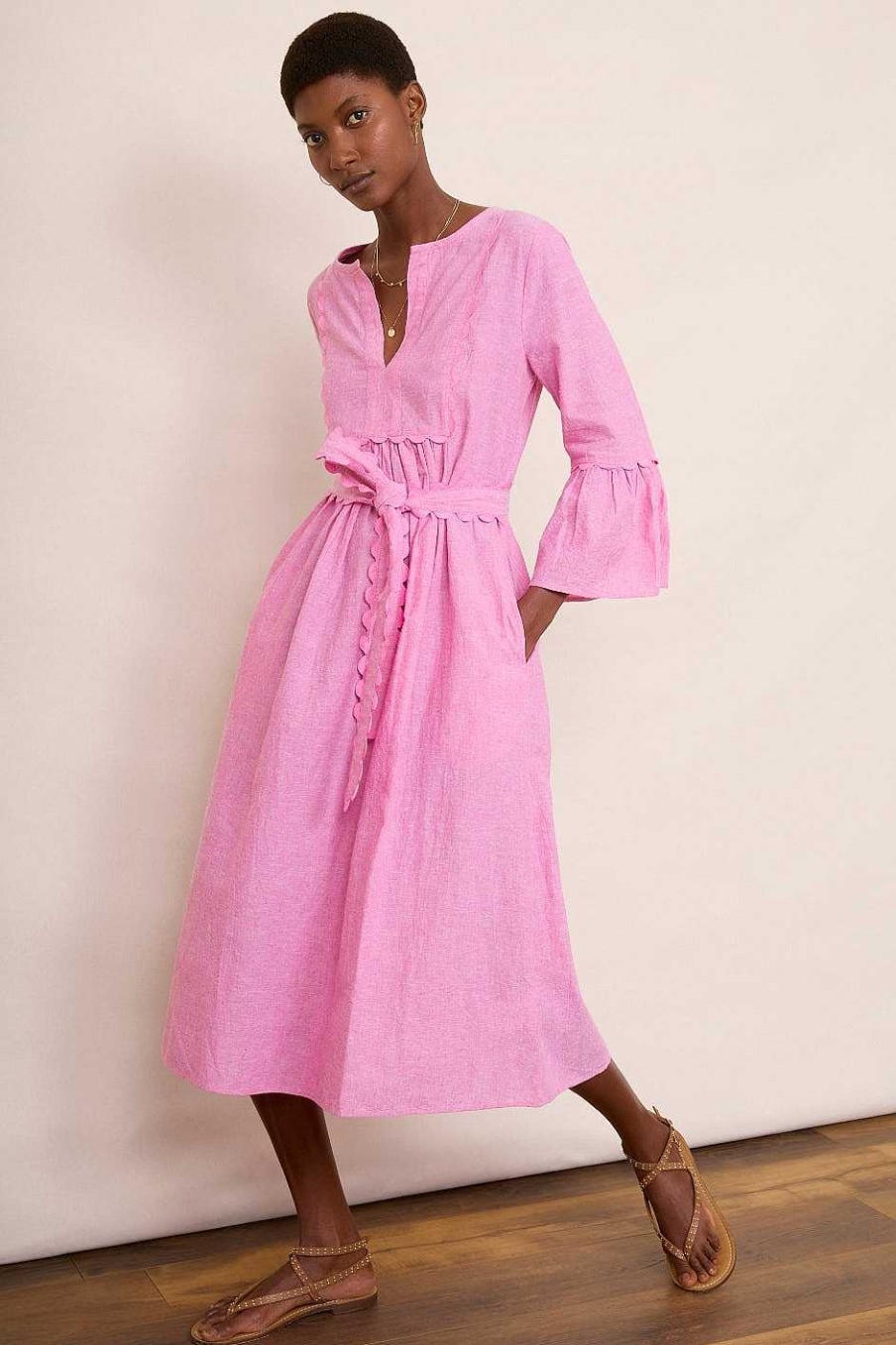 WYSE London Dresses & Jumpsuits | Billie Scallop Dress - Pink