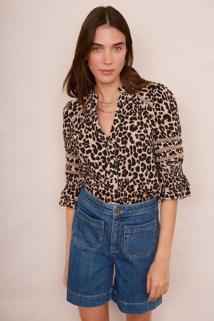 WYSE London Tops | Parker Blouse - Leopard