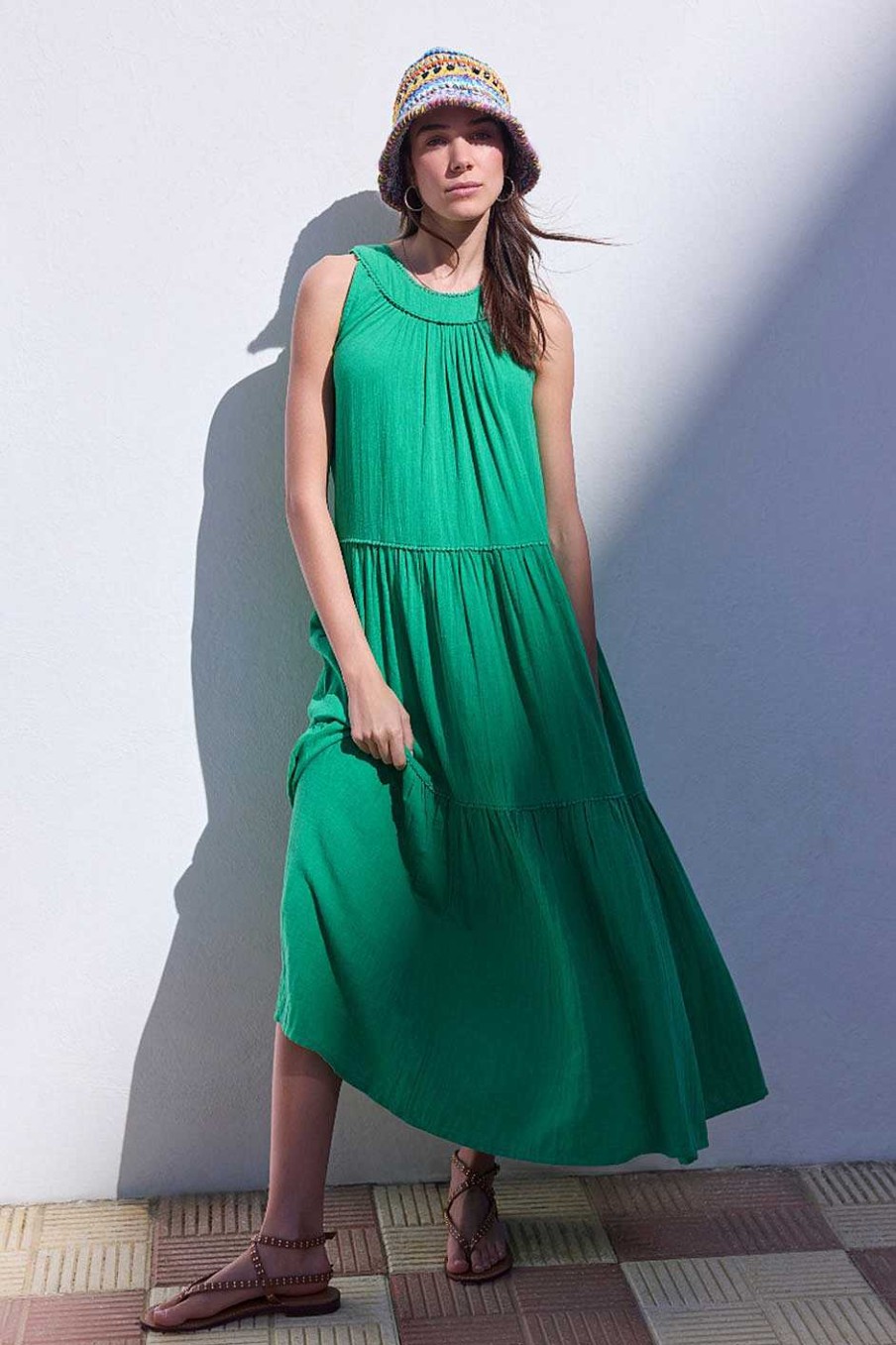 WYSE London Dresses & Jumpsuits | Bethany Halterneck Dress - Green