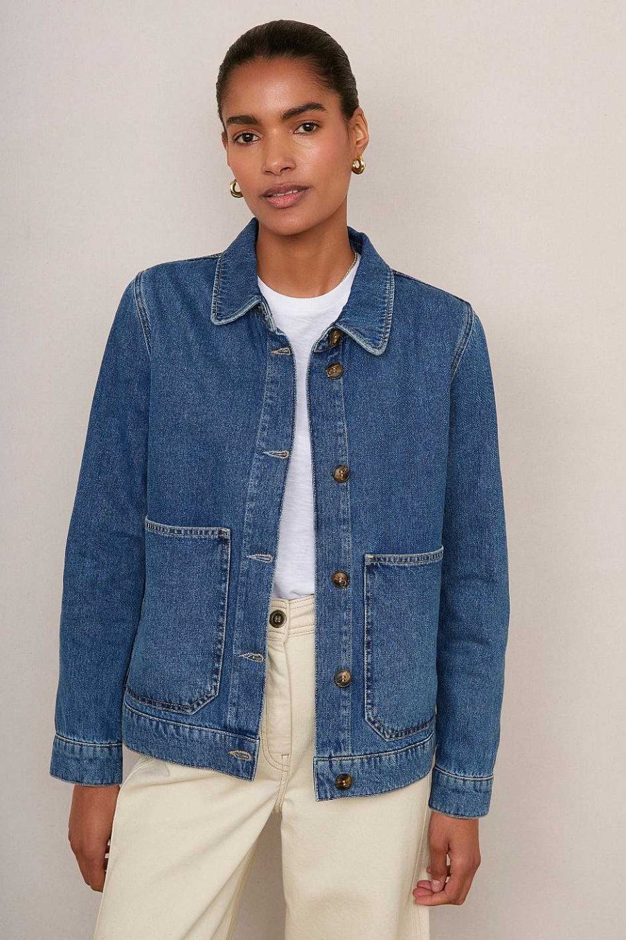 WYSE London Denim | Aveline Denim Jacket - Mid Wash