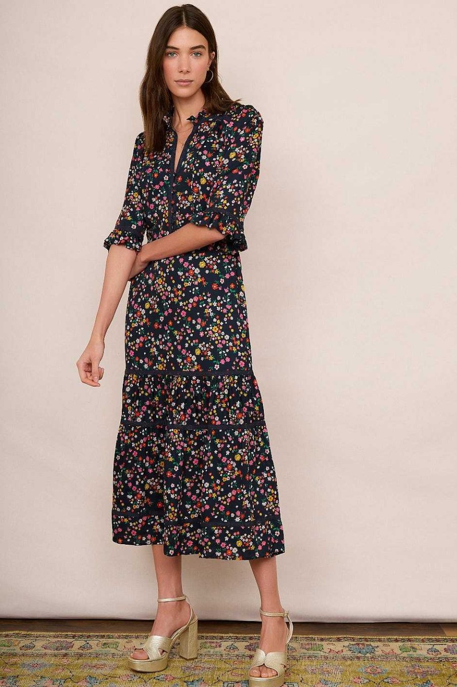 WYSE London Dresses & Jumpsuits | Jodi Floral Dress - Midnight