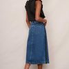 WYSE London Denim | Rylee Ric Rac Skirt - Light Wash