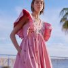 WYSE London Dresses & Jumpsuits | Emmeline Dress - Pink Embroidered