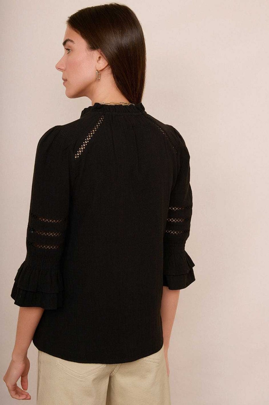 WYSE London Tops | Parker Blouse - Black