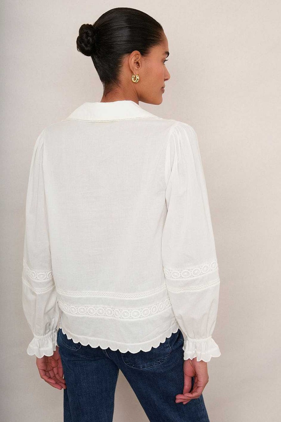 WYSE London Tops | Calista Shirt - Ivory