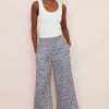 WYSE London Linen | Penelope Linen Trouser - Midnight Ikat