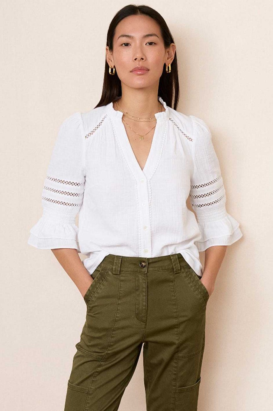 WYSE London Tops | Parker Blouse - White