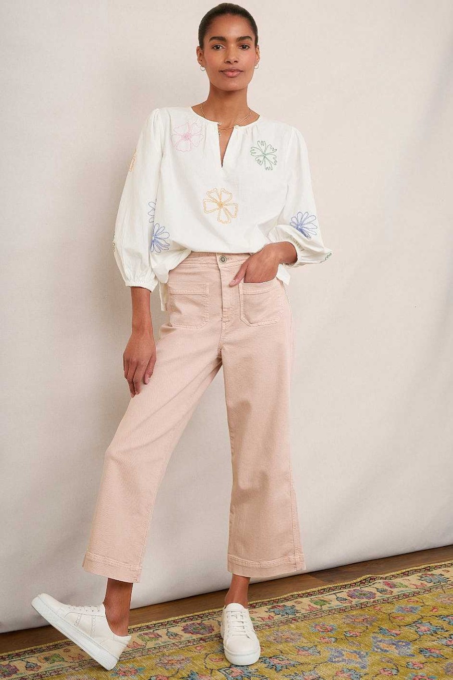 WYSE London Holiday | Allie Flare Cropped Jean - Dusky Pink