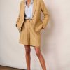 WYSE London Jackets & Outerwear | Silvie Linen Blazer - Tan