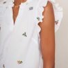 WYSE London Holiday | Felicity Top - White Embroidered