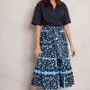 WYSE London Skirts | Brodie Embroidered Skirt - Blue/Midnight