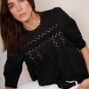 WYSE London Tops | Deedee Ric Rac Top - Black