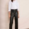 WYSE London Trousers | Jules Faux Leather Trousers - Black