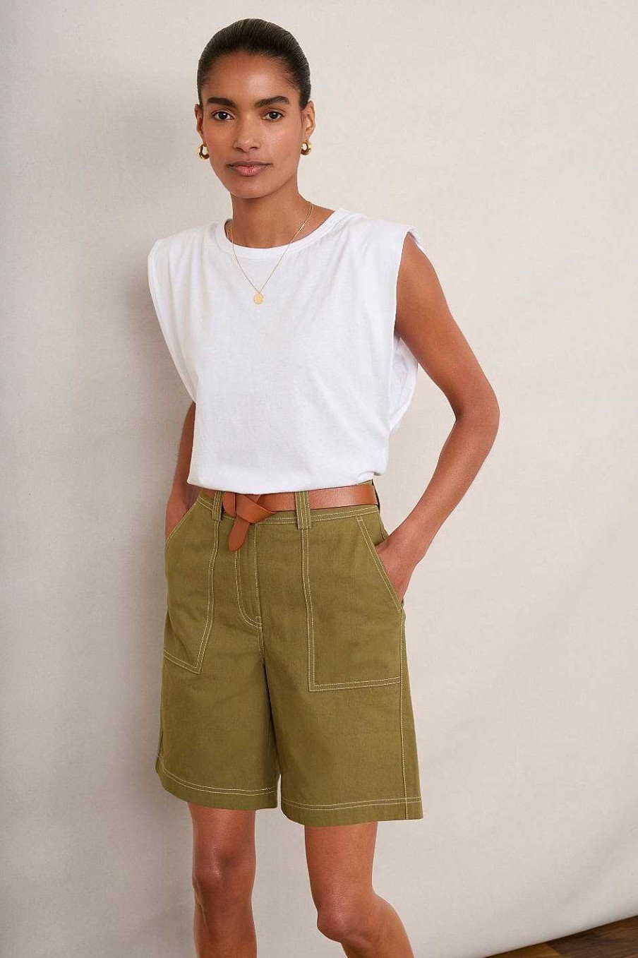 WYSE London Shorts | Coralie Cargo Short - Khaki